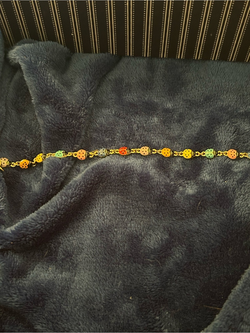 Vintage Joan Rivers Gold Tone Ladybug Bracelet